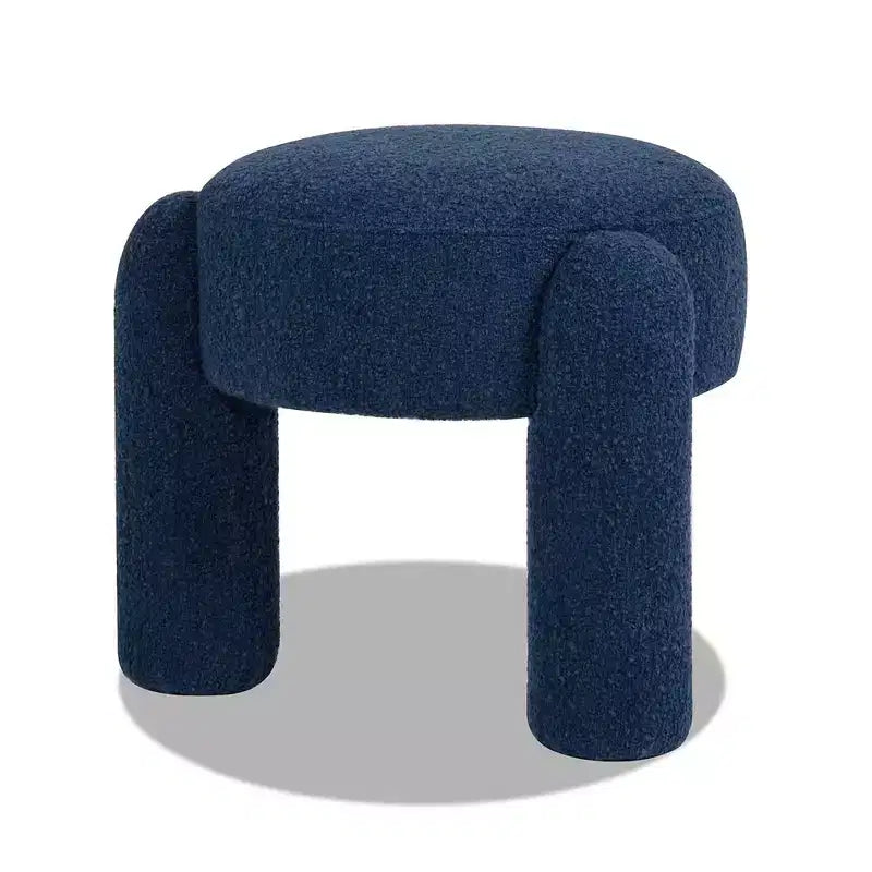 Pouf rotondo completamente rivestito da 20,5"