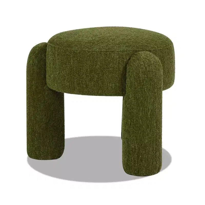 Pouf rotondo completamente rivestito da 20,5"