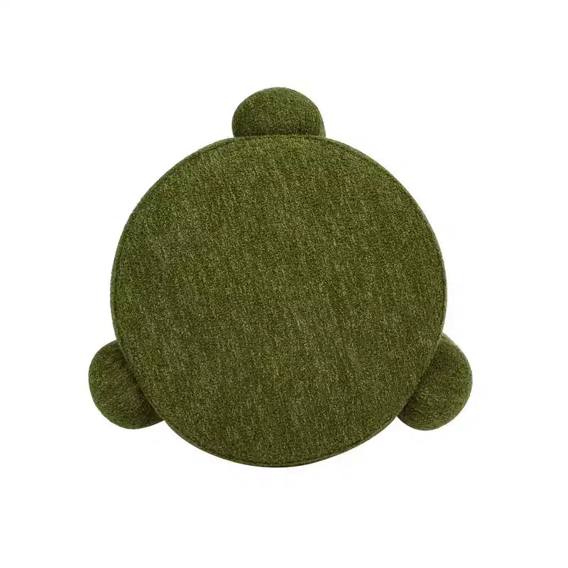 Pouf rotondo completamente rivestito da 20,5"
