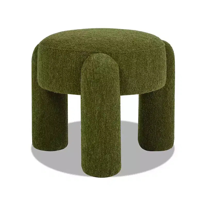 Pouf rotondo completamente rivestito da 20,5"