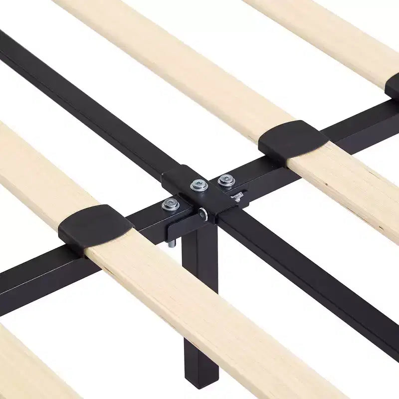 Letto imbottito con piattaforma, ricarica USB e cassetti portaoggetti