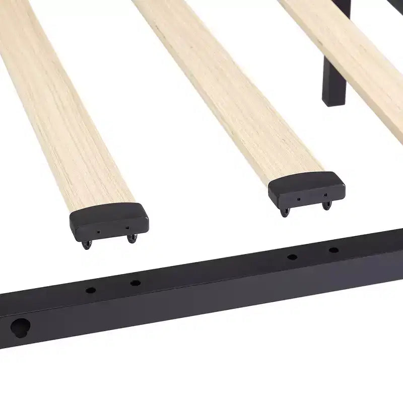Letto imbottito con piattaforma, ricarica USB e cassetti portaoggetti